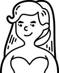 bride illustration on a white background 
