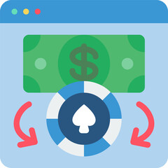 cash illustration on a white background   