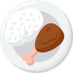 chicken rice illustration on a white background     