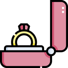 engagement ring illustration on a white background     