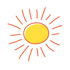 Sun cartoon doodle vector illustration