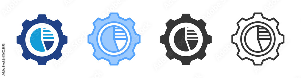 Aufkleber sector icon set multiple style collection