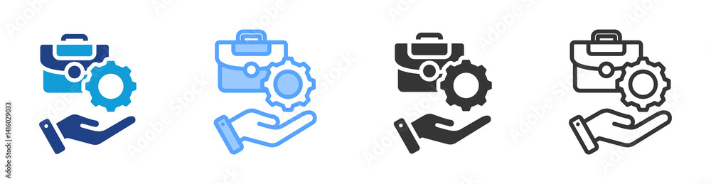 Poster Volunteer Work icon set multiple style collection