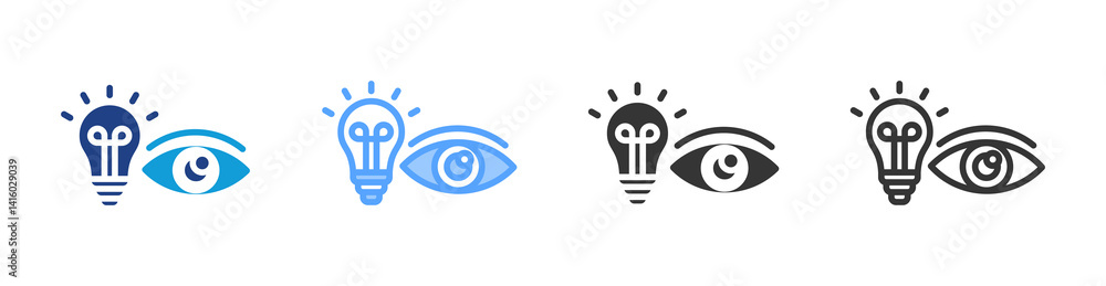 Aufkleber vision icon set multiple style collection