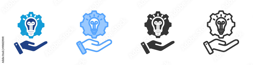 Poster Creative Solution icon set multiple style collection