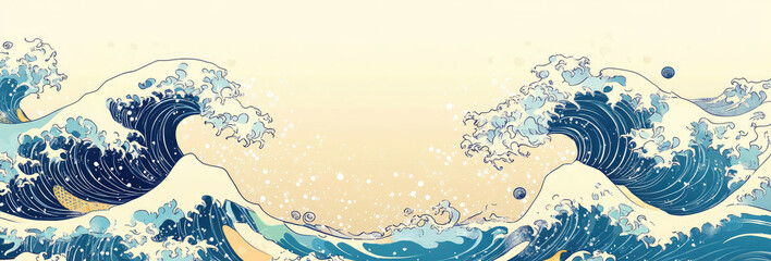 abstract background from japanese pattern sea wave