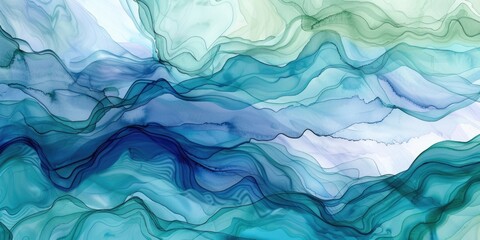 Obraz premium Abstract underwater blue color liquid wave flow express energetic surface. Seamless texture of vividness curve swirling convey sense of harmony and water scene perfect for effect and graphic. AIG61.