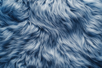 blue fur texture top view. blue sheepskin background. fur pattern. texture of blue shaggy fur. wool texture. sheep fur close up