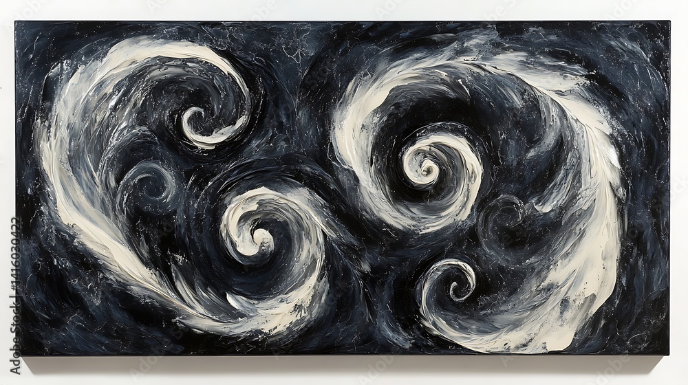 Poster abstract waves in blue and beige, abstract waves of blue and beige create a fluid, dynamic pattern