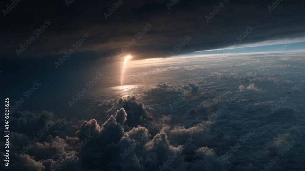 Poster lightning storm unleashes energy on distant planetary surface generative ai