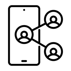 social media outline icon. connection black line illustration.