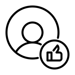 like outline icon. thumbs up black line illustration.