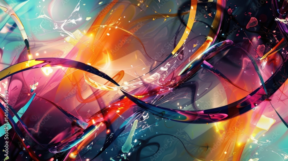 Poster abstract crystal texture effect decorated with vibrant light in modern design. seamless modern art o