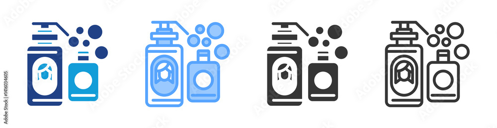 Aufkleber shampoos icon set multiple style collection
