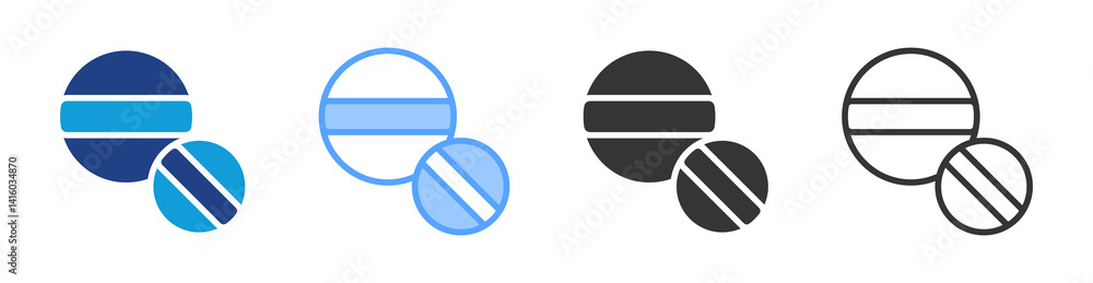Poster makeup sponge icon set multiple style collection