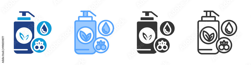 Poster cosmetic ingredient icon set multiple style collection