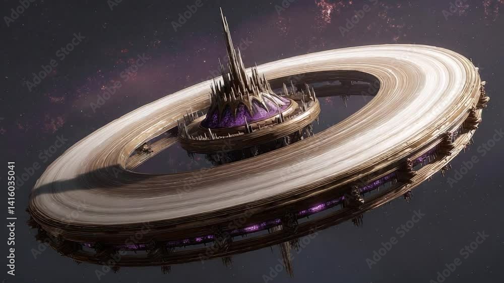 Poster massive alien construct orbits in deep space generative ai