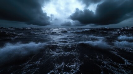 Turbulent Sea Under a Dark Sky