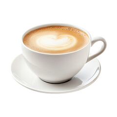 Creamy latte in white cup