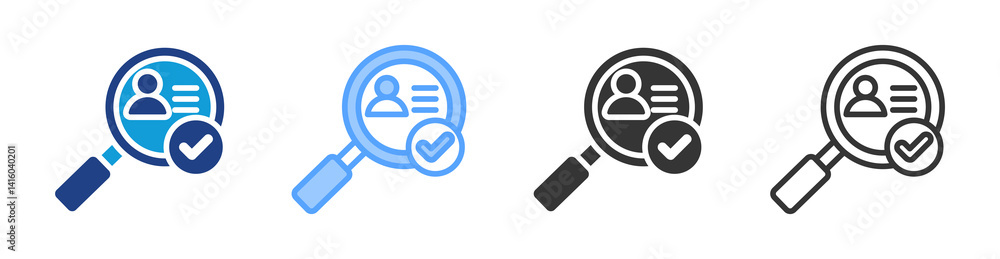 Poster Identifying icon set multiple style collection