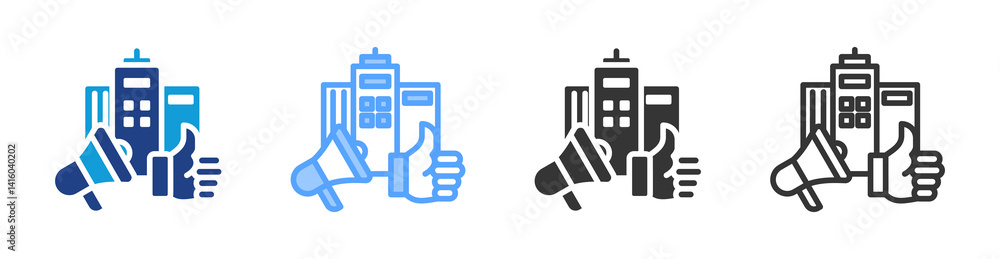 Poster markets products icon set multiple style collection