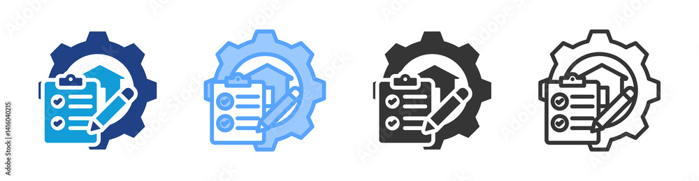 Aufkleber management property icon set multiple style collection