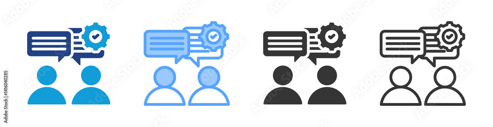Poster Negotiation icon set multiple style collection