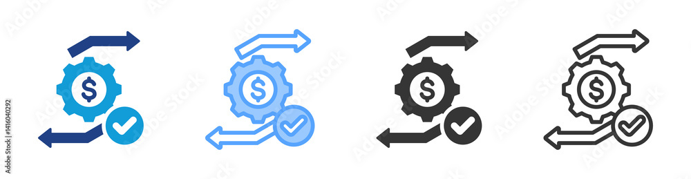 Poster Transaction icon set multiple style collection