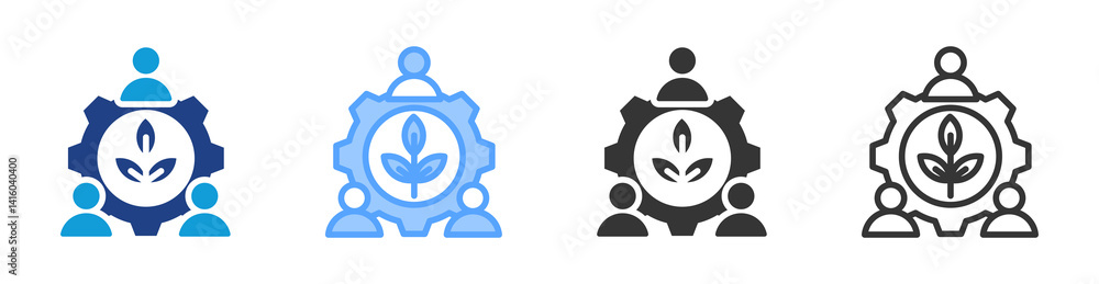 Poster Team icon set multiple style collection