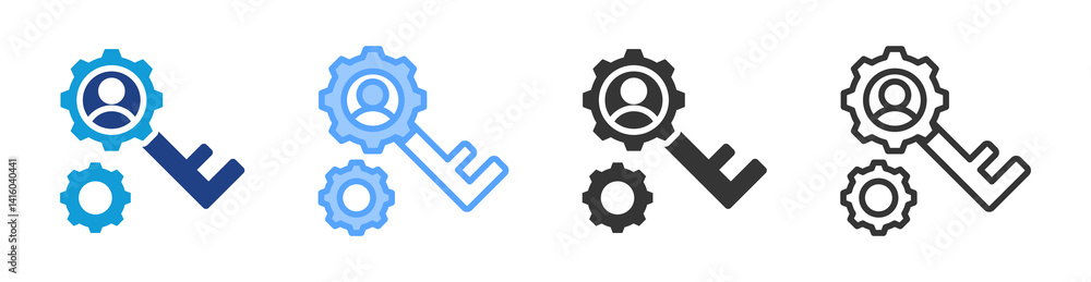 Poster Key Person icon set multiple style collection