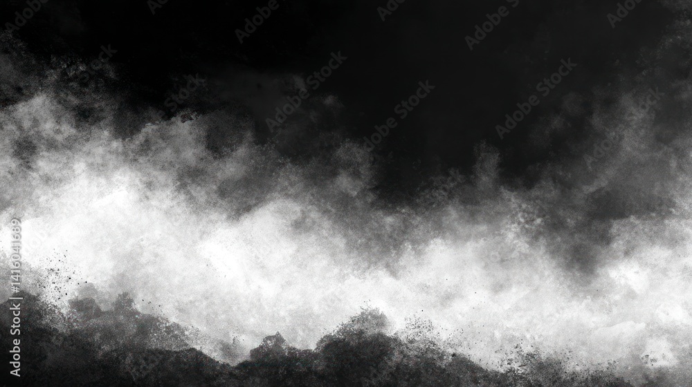 Poster abstract dark landscape with mist and low clouds background texture