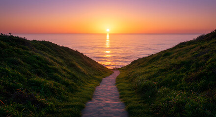 A serene collection of scenic beach pathways and wooden stairs at sunset, capturing peaceful coastal moments, golden light, and nature’s tranquil beauty.