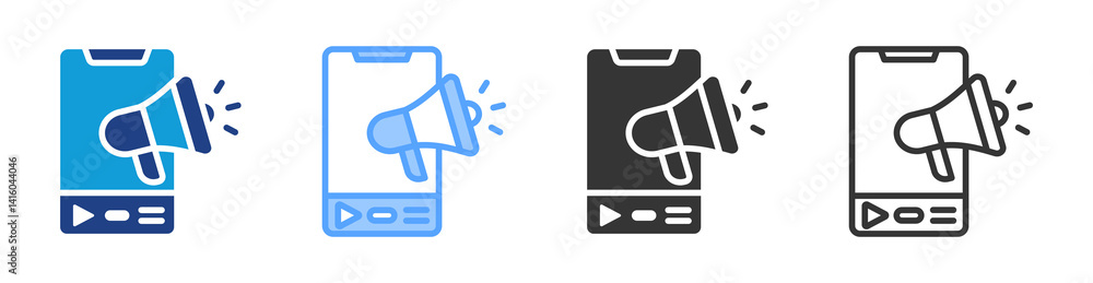 Poster Marketing icon set multiple style collection