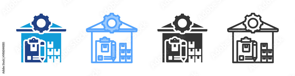 Aufkleber inventory management icon set multiple style collection