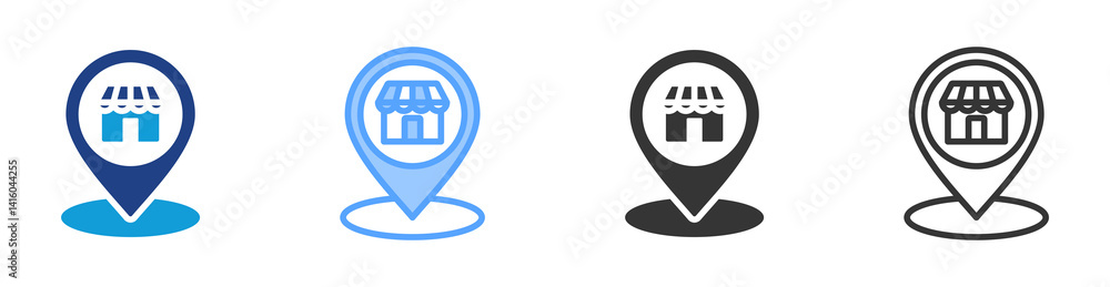 Poster Address icon set multiple style collection