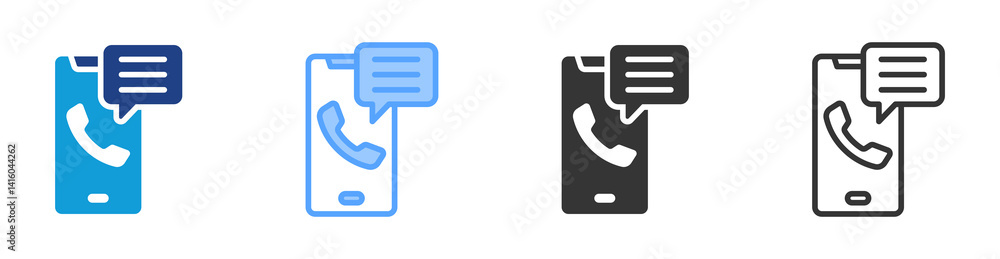 Poster contact information icon set multiple style collection
