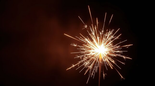 Bright sparkler illuminating the dark night sky. - Powered by Adobe