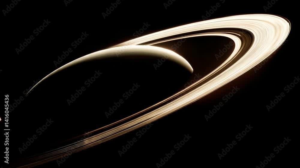Poster planet with stunning rings captured in the vastness of space generative ai