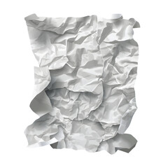 Obraz premium Crumpled White Paper Texture Background Design Element for Creative Projects