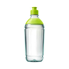Refreshing Drink Bottle with Lime Green Cap Isolated on Black Background Product Mockup Design