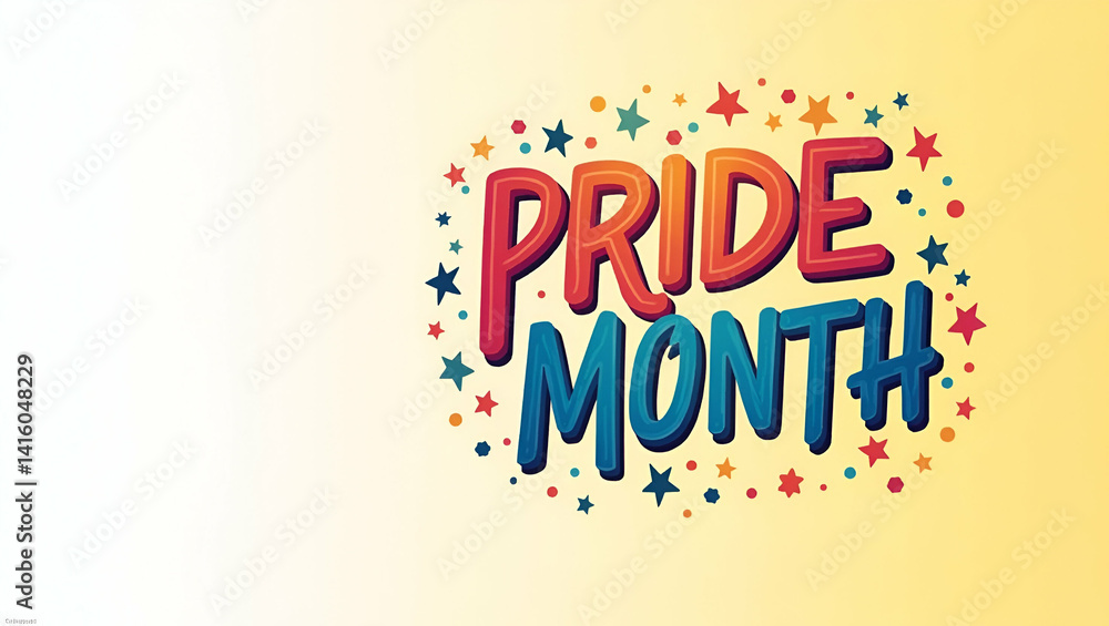 Poster elegant pride month typography: creative typeface designs and bold color integrations for cultural n