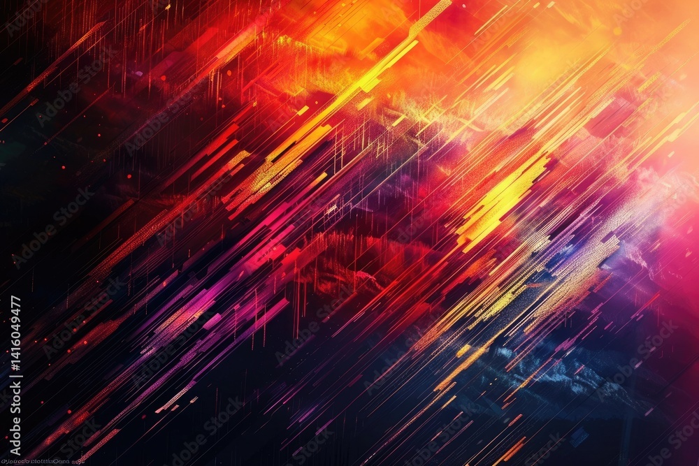 Poster 3d abstract mesh fabric with pink and blue waves. textured and fluid design. background image of red