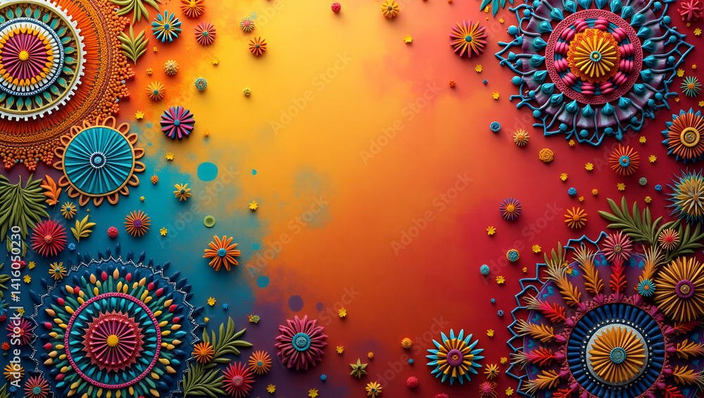 Poster refined festa junina background image showcasing vibrant traditional patterns creative digital textu