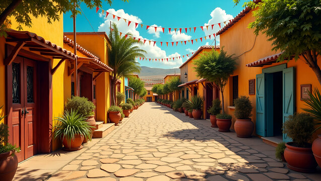 Vibrant Festa Junina rural theme display capturing rustic scenic backdrops refined agrarian decor dynamic cultural elements and creative natural landscapes ideal for festive event photography in  Phot