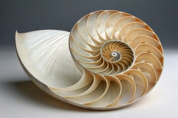 nautilus shell on black