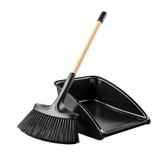 Black Dustpan and Broom Cleaning Supplies Set for Home Cleaning