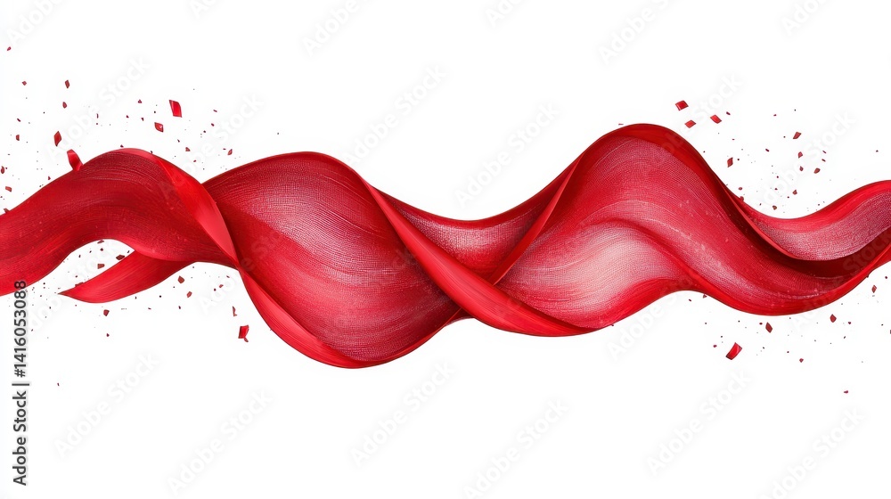 Aufkleber abstract red wave banner isolated on white background for graphic design element and modern decorati
