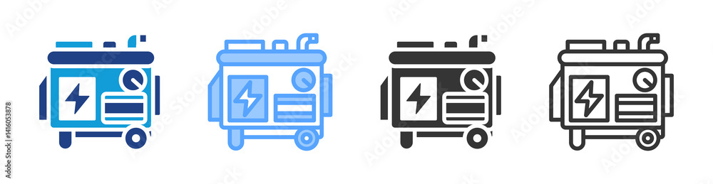 Aufkleber Generators icon set multiple style collection