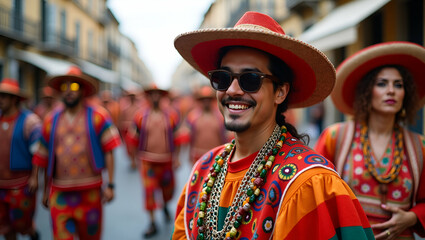 Fototapeta premium Sophisticated Festa Junina Photography: Capture Vivid Festival Moments, Traditional Costumes & Lively Cultural Expressions for Creative Archives in Photo Stock Concept.