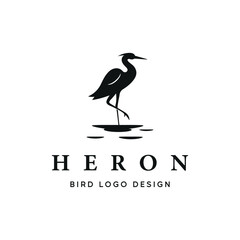 Isolated stork logo template design background.